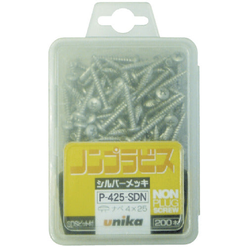 UNIKA Plugless Anchor Non-Plastic Screw Stainless Steel Pan Head with Seat No B Drill PWS-425DN (110 Pieces) PWS-425DN 1 PK