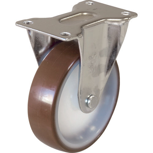 유에이 플레이트식 고정 캐스터 우레탄 바퀴 직경 100mm E타입 ER형 설치 치수 82×40 ER-100UR 1개