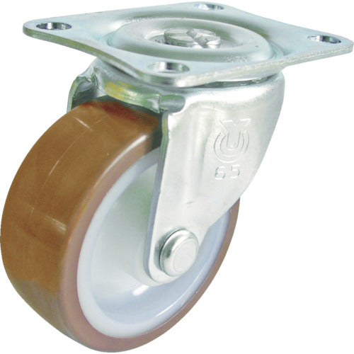 YUEI Plate-type Swivel Caster Urethane Wheel Diameter 38mm G-Type G-Type Mounting Dimensions 36 x 28 G-38UR 1 pc