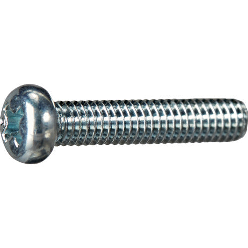 TRUSCO Pan Head Screws, White Trivalent, Full Thread, M3 x 6, 50 Pieces, Small Pack, Y824-0306, 1 Bag