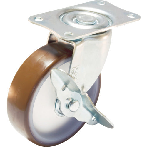 ユーエイ　プレート式　自在　キャスター　ウレタン　車輪径５０ｍｍ　ストッパー付き　Ｓタイプ　ＳＧ−Ｓ型　取付寸法５５×４２　SG-50URS　1 個