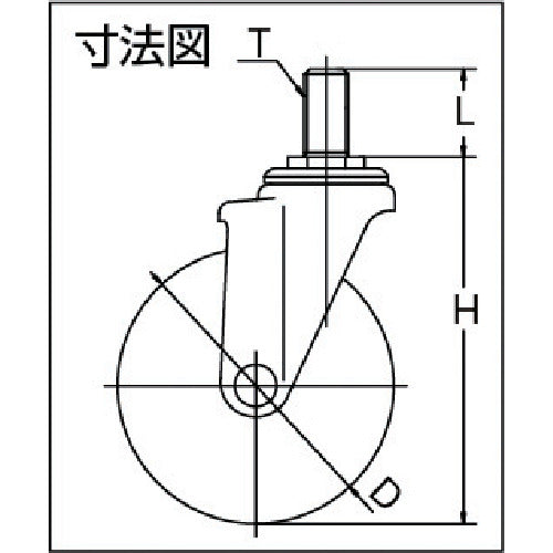 ユーエイ　ねじ込み式　自在　キャスター　ゴム　車輪径１００ｍｍ　　Ｊタイプ　ＳＪＴ型　ネジ寸法Ｍ１６×４０ピッチ２　SJT-100WP-M16-40　1 個