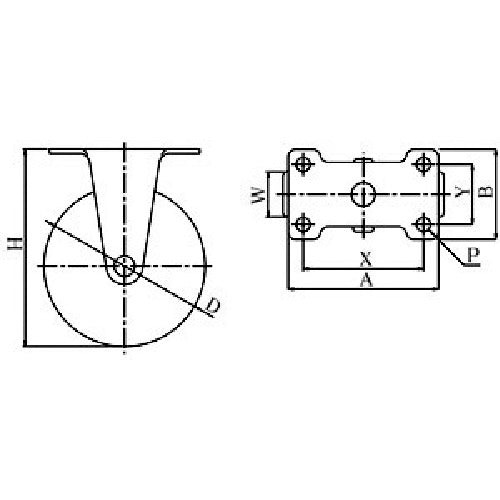 YUEI Plate-type Fixed Stainless Steel Caster Urethane Wheel Diameter 100mm E Type SUS-ER Type Mounting Dimensions 82 x 40 SUS-ER-100UR 1 pc