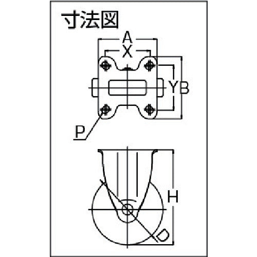 ユーエイ　プレート式　固定　ステンレスキャスター　ナイロン　車輪径１００ｍｍ　　Ｊタイプ　ＳＵＳ−ＳＫ型　取付寸法９０×５０（８０×４５）　SUS-SK-100N　1 個