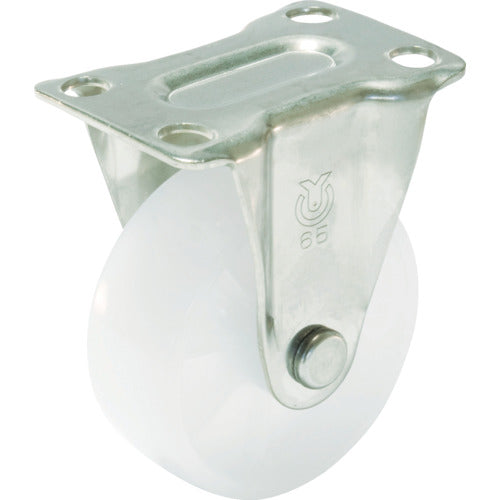 유에이 플레이트 식 고정 스테인리스 캐스터 나일론 바퀴 지름 50mm S 타입 SUS-SR형 설치 치수 55×28 SUS-SR-50N 1개