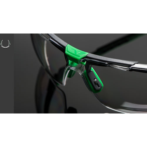 유니벳 일안형 보호 안경 5X1 메탈 그레이×그린 그레이 렌즈 5X1.03.00.05 1개