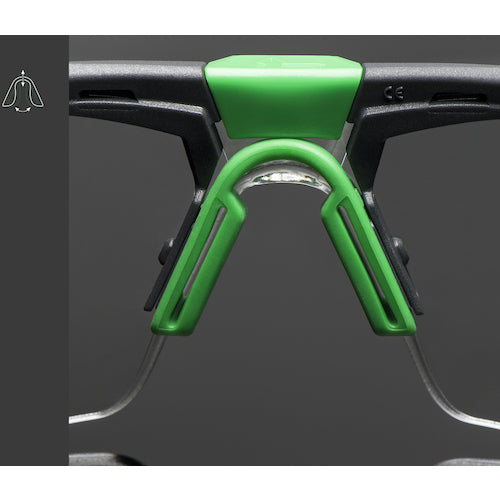 유니벳 일안형 보호 안경 5X1 메탈 그레이×그린 그레이 렌즈 5X1.03.00.05 1개