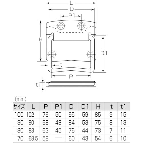 MK 블랙 트렁크 손잡이 100mm C-540-10U 1개