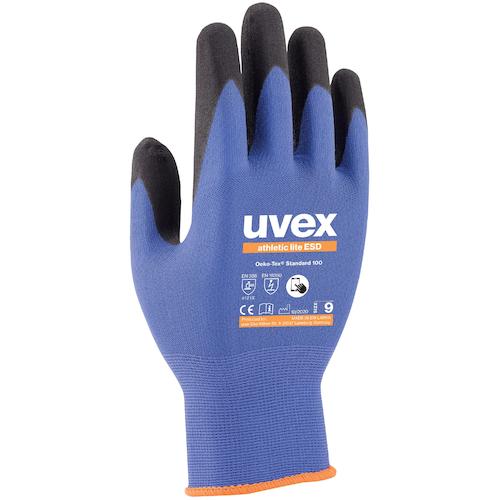 UVEX Nitrile Unlined Gloves Athletic Light ESD L 6003569 1 pair