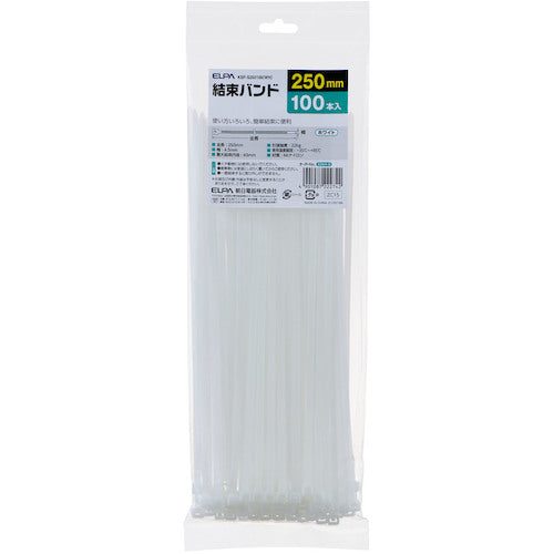 ＥＬＰＡ　結束バンド　２５０ｍｍ　KBF-S250100(WH)　1 袋