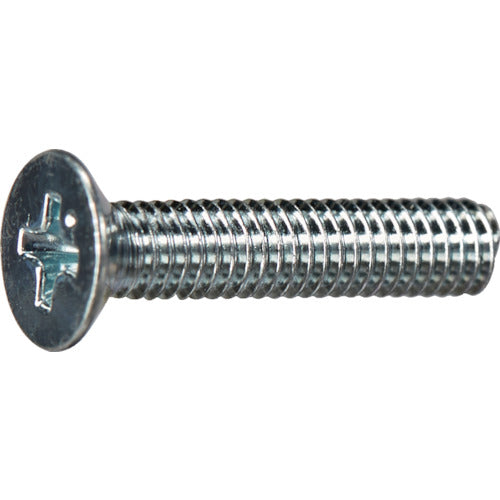 TRUSCO Flat Head Machine Screws, White Trivalent, Full Thread, M6 x 15, 10 Pieces, Small Pack, Y827-0615, 1 Bag