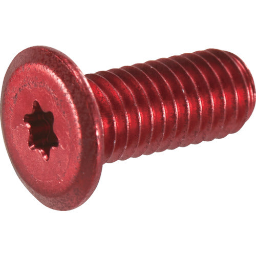 TRUSCO Hex Lobe Ultra Low Head Screw Aluminum Anodized Red M5 x 10 4 Pieces B194-0510 1 PK