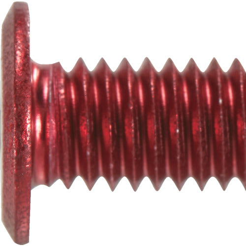 TRUSCO Hex Lobe Ultra Low Head Screw Aluminum Anodized Red M5 x 10 4 Pieces B194-0510 1 PK