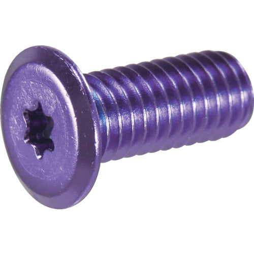 TRUSCO Hex Lobe Ultra Low Head Screw Aluminum Anodized Purple M6 x 16 4 Pieces B193-0616 1 PK