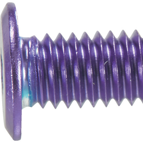 TRUSCO Hex Lobe Ultra Low Head Screw Aluminum Anodized Purple M6 x 16 4 Pieces B193-0616 1 PK