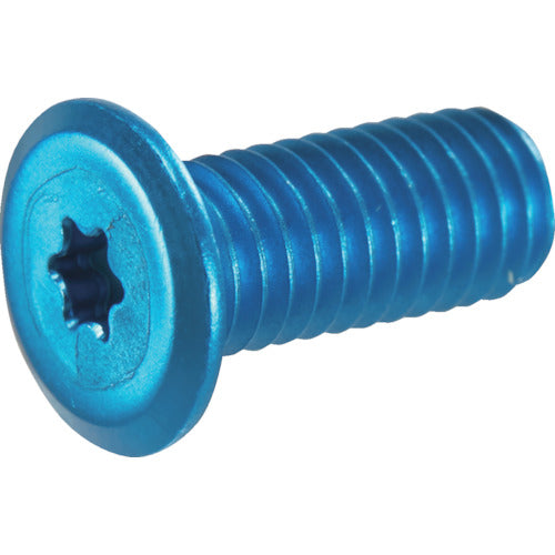 TRUSCO Hex Lobe Ultra Low Head Screw Aluminum Anodized Blue M6 x 20 4 Pieces B191-0620 1 PK