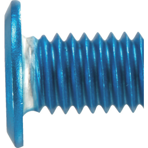 TRUSCO Hex Lobe Ultra Low Head Screw Aluminum Anodized Blue M5 x 16 4 Pieces B191-0516 1 PK