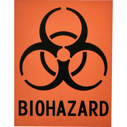 TRUSCO Biohazard Sticker 60x45mm 1 set of 12 BS6045-OR 1 set