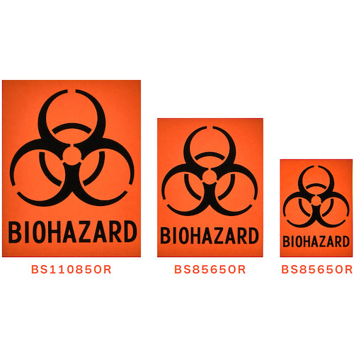 TRUSCO Biohazard Sticker 60x45mm 1 set of 12 BS6045-OR 1 set