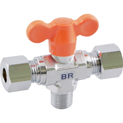 ＡＳＯＨ　ボールバルブ　エースボール　縦型三方弁　リングジョイント型　ＰＴ１／４×Φ８　BR-5288　1 個