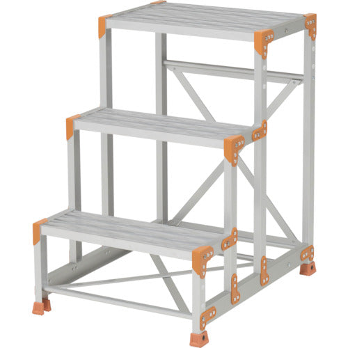 ＰｉＣａ　作業台　ＦＧＲ型　３段Ｗ６００×Ｄ４００×Ｈ９００　踏面グレーチングタイプ　FGR-3690　1 台