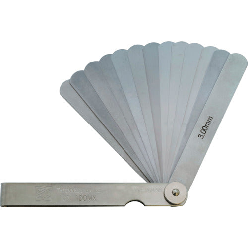 SK Gap Gauge Thickness Gauge 100MX 100mm 13 pieces Thickness 0.03-3.00mm 100MX 1 piece