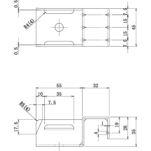 ＴＲＵＳＣＯ　カセット式ホイールコンベヤ取付金具Ａ　V-ECON-A　1 個