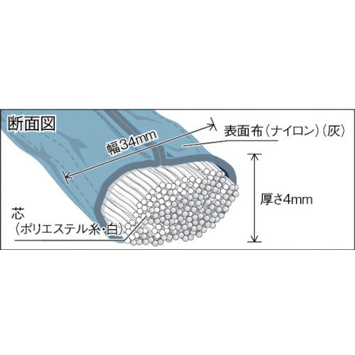 ＴＲＵＳＣＯ　ラウンドスリング（ＪＩＳ規格品）　０．５ｔＸ１．０ｍ　TRJ05-10　1 本