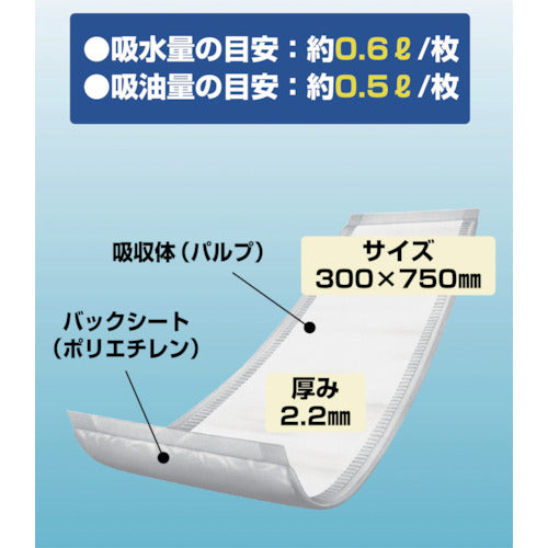 ＴＲＵＳＣＯ　水油吸収シート　吸い魔人　３０枚入　TSM-3075　1 PK