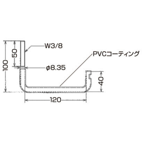 DAIDOHANT 케이블 후크 L형(H) 100x(W) 120mm 10177059 1개