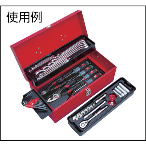 KTC Steel Tool Box Single Opening Metal Case Red Width 405 x Depth 200 x Height 170mm SK120-M 1 pc