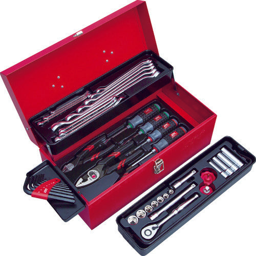 KTC Steel Tool Box Single Opening Metal Case Red Width 405 x Depth 200 x Height 170mm SK120-M 1 pc