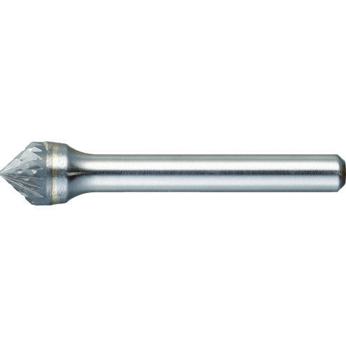 TRUSCO Carbide Bur Cone Type 90°Φ9.5 x Blade Length 4.8 x Shaft 6 Double Cut TB49C095 1 Piece