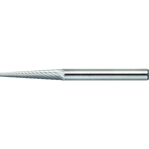 ＴＲＵＳＣＯ　超硬バー　テーパー型　Φ３（７°）Ｘ刃長１６Ｘ軸３　シングルカット　TB5A030S　1 本