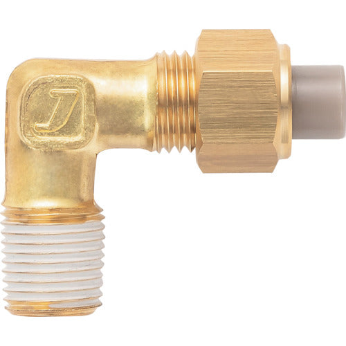 潤工社　黄銅製継手（インチ系列）　エルボ　６．３５×４．５７ｍｍ　　ＰＴ１／８　PL-1/4-PT1/8-BS　1 個