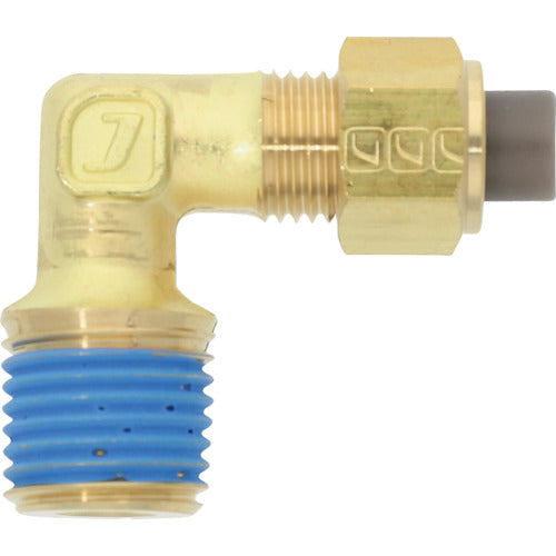 潤工社　黄銅製継手（インチ系列）　エルボ　３．１８×２．３６ｍｍ　　ＰＴ１／４　PL-1/8-PT1/4-BS　1 個