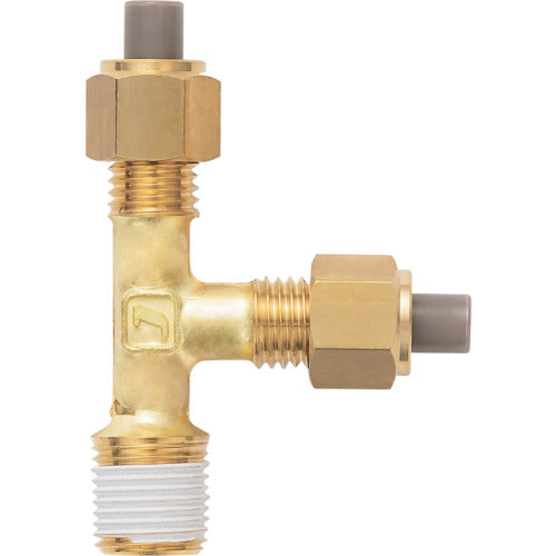 Junkosha Brass Fitting (Millimeter Series) Service Tape 4 x 3 mm PT1/8 PTB-4X3-PT1/8-BS 1 pc