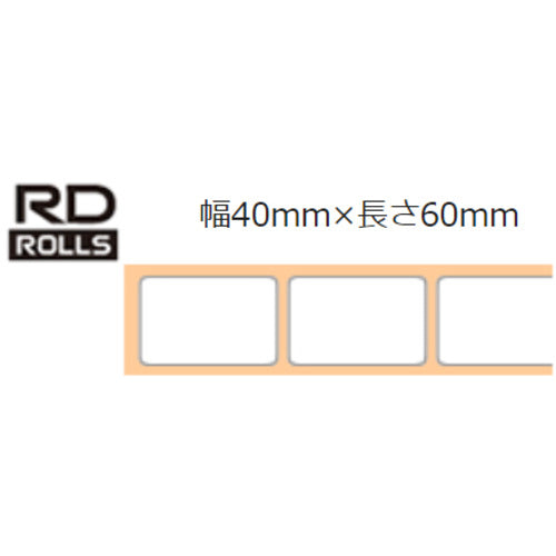 ブラザー　ＲＤロール（ＴＤシリーズ用）　幅４０ｍｍ×長さ６０ｍｍ　RD-U06J1　1 箱