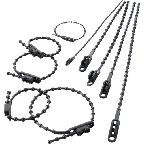 TRUSCO Double Head Knot Tie Width 3.6mm x 180mm Maximum binding φ46 Black TRKTV-180EBK 1 bag