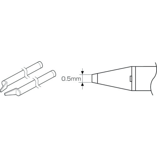 白光　こて先　ＣＨＩＰ　０．５Ｌ型　A1577　1 Ｓ