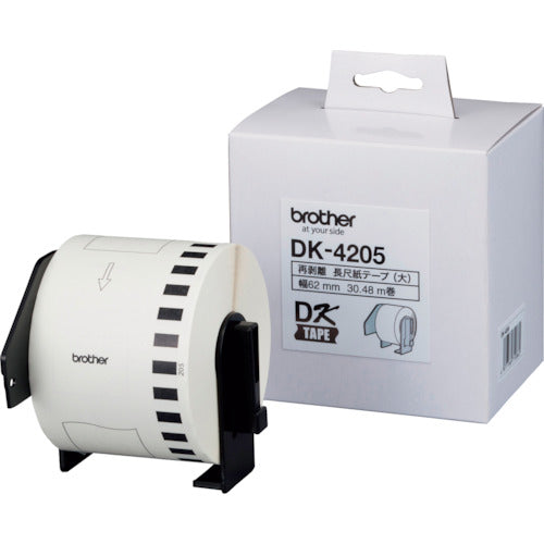ブラザー　ＤＫテープ（ＱＬシリーズ用）幅６２ｍｍ無定長（弱粘着タイプ）　DK-4205　1 個