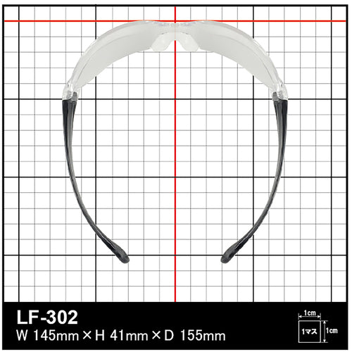 야마모토 일안형 세이프티 글라스 렌즈 컬러 클리어 템플 컬러 그레이 JIS 규격품 LF-302 1개