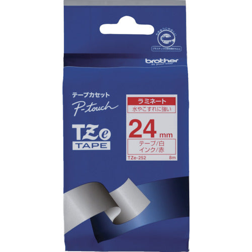 브라더 Tze 테이프 적문자/백지/24mm TZE-252 1개