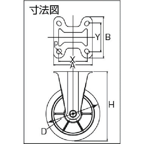 イノアック　低始動抵抗キャスター　固定金具付　Φ１５０　黒　LR-150WK-BK　1 個