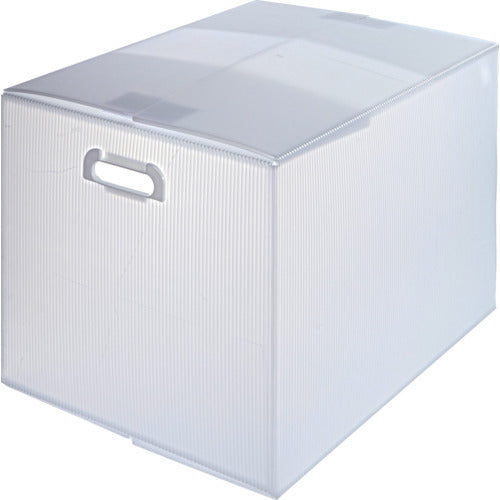 ＴＲＵＳＣＯ　ダンボールプラスチックケースマジックテープ付　５枚セット　Ｂ３サイズ　取っ手穴あき　半透明　TDPM-B3-5TM　1 Ｓ