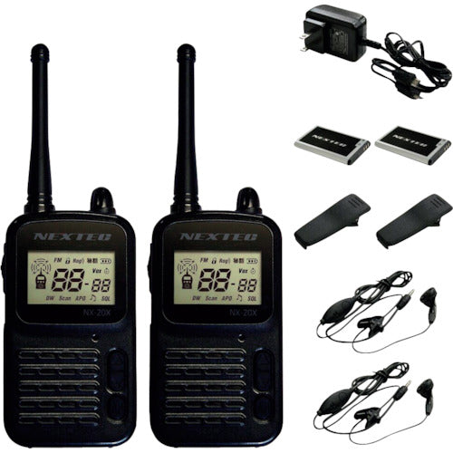 F. R. C. 소형・경량 특정 소전력 트랜시버 2대 세트(블랙) NX-20X(BK) 1 상자