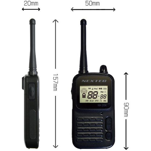F. R. C. 소형・경량 특정 소전력 트랜시버 2대 세트(블랙) NX-20X(BK) 1 상자