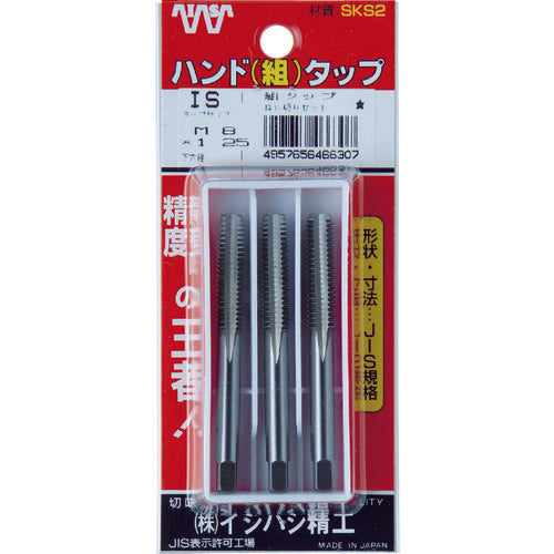 ＩＳ　パック入　ＳＫＳハンドタップ　メートルねじ・並目　【３本組】　Ｍ２Ｘ０．４　（３本入）　P-S-HT-M2X0.4-S　1 Ｓ