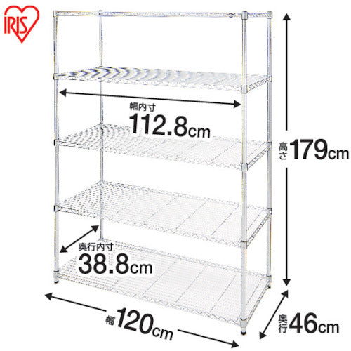 IRIS 539650 Metal rack (pole diameter 25) 1200 x 460 x 1785 MR-1218J 1 unit