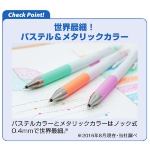 パイロット　ゲルインキボールペン　ジュースアップ０．４　メタリックカラー６色セット　LJP120S4-6CM　1 PK